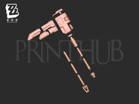 Koleda Belobog Wrench Weapon from Zenless Zone Zero 3D Print Model