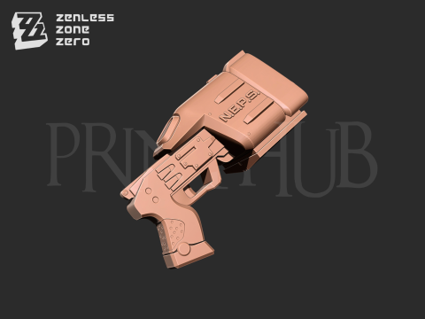 Zhu Yuan Handgun Blaster From Zenless Zone Zero 3D Baskı Modeli
