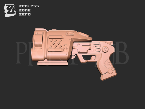 Zhu Yuan Handgun Blaster From Zenless Zone Zero 3D Baskı Modeli