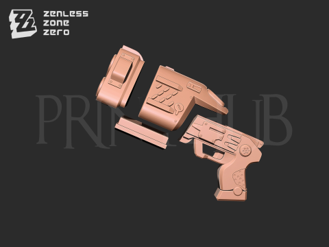 Zhu Yuan Handgun Blaster From Zenless Zone Zero 3D Baskı Modeli