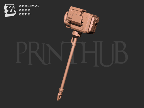 Koleda Belobog Hammer Weapon from Zenless zone zero 3D-printmodel