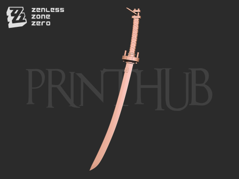 Hoshimi Miyabi Sword from Zenless Zone Zero Cosplay 3D प्रिंट मॉडल