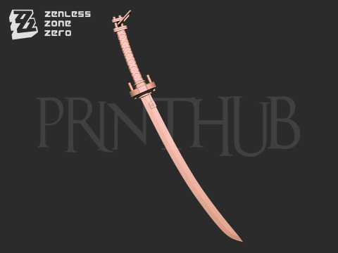 Hoshimi Miyabi Sword from Zenless Zone Zero Cosplay 3D 打印模型