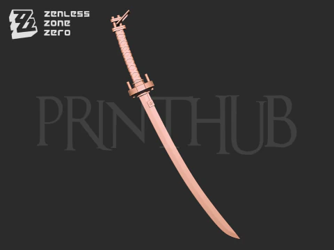 Hoshimi Miyabi Sword from Zenless Zone Zero Cosplay 3D Print Model