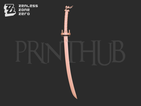 Hoshimi Miyabi Sword from Zenless Zone Zero Cosplay 3D 打印模型