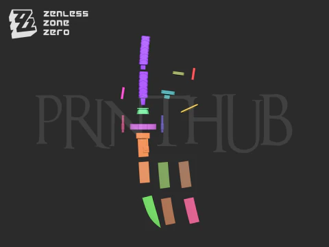 Hoshimi Miyabi Sword from Zenless Zone Zero Cosplay 3D Print Model