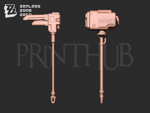 Zenless Zone Zero Koleda belobog wrench and hammer weapon 3D प्रिंट मॉडल
