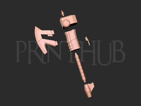 MMPR Power Rangers Black Axe 3D print model 3D प्रिंट मॉडल