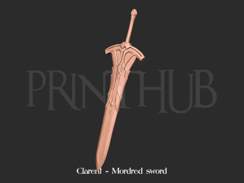 Clarent - modelo de impressão 3D da espada Mordred Modelo de Impressão 3D