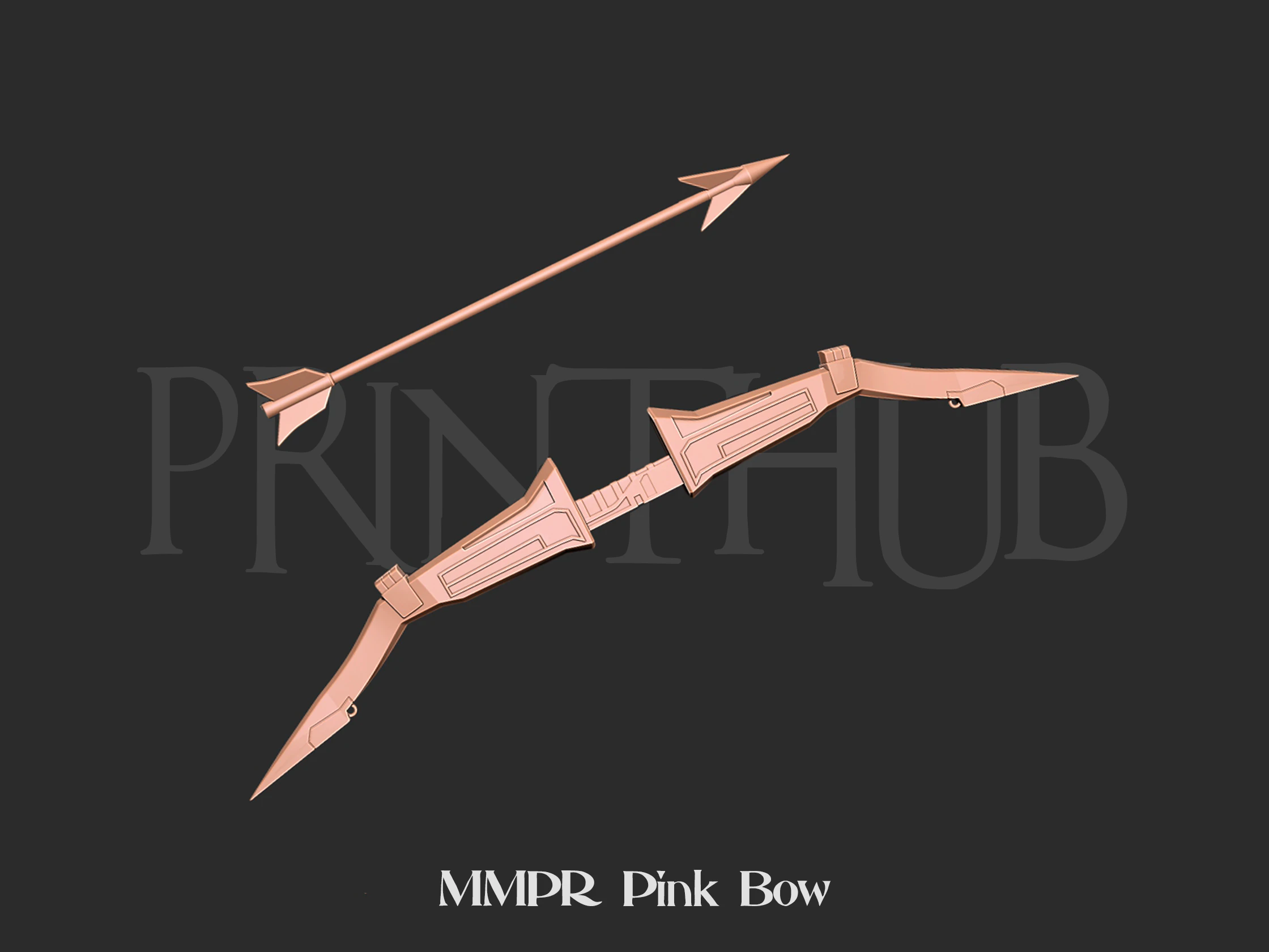 MMPR Pink Ranger Bow for cosplay 3D Print Model .c4d .max .obj .3ds .fbx .stl .blend 