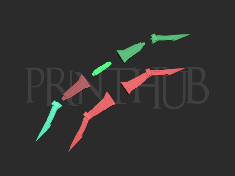 MMPR Pink Ranger Bow for cosplay Model Cetak 3D
