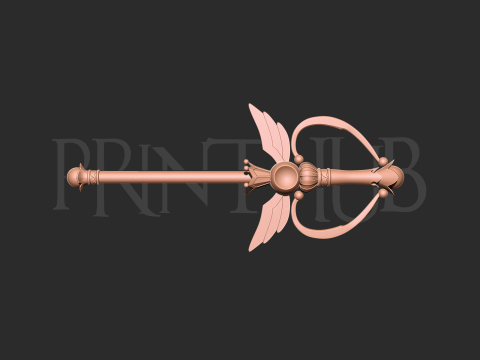Energy Rainbow Moon Wand 3d print model 3D Print Model