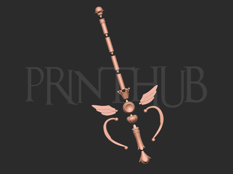 Energy Rainbow Moon Wand 3d print model 3D Print Model