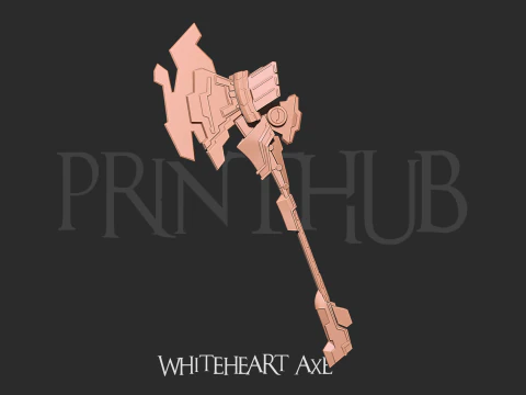 White Heart wapen Neptunia bijl voor cosplay 3D printmodel