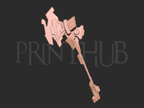 White Heart Weapon Neptunia Axe for Cosplay 3D 프린트 모델