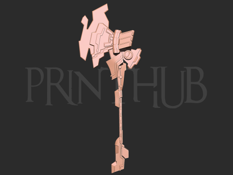 White Heart Weapon Neptunia Axe for Cosplay 3D 프린트 모델