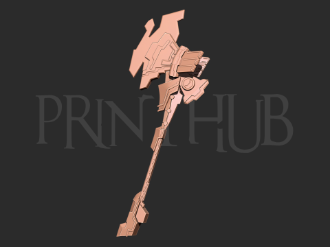White Heart Weapon Neptunia Axe for Cosplay 3D 프린트 모델