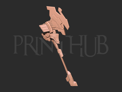 White Heart Weapon Neptunia Axe for Cosplay 3D 프린트 모델