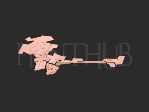 White Heart Weapon Neptunia Axe for Cosplay 3D 프린트 모델