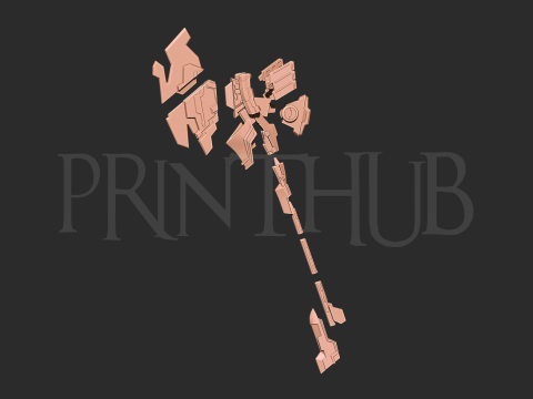 White Heart Weapon Neptunia Axe for Cosplay 3D 프린트 모델