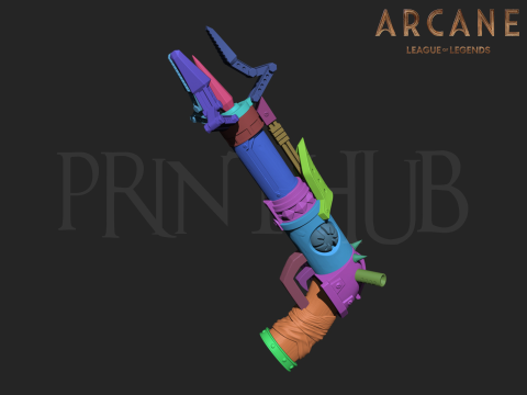 Jinx Zapper Blaster from Arcane Season 2 League of Legends Modèles 3D en vedette