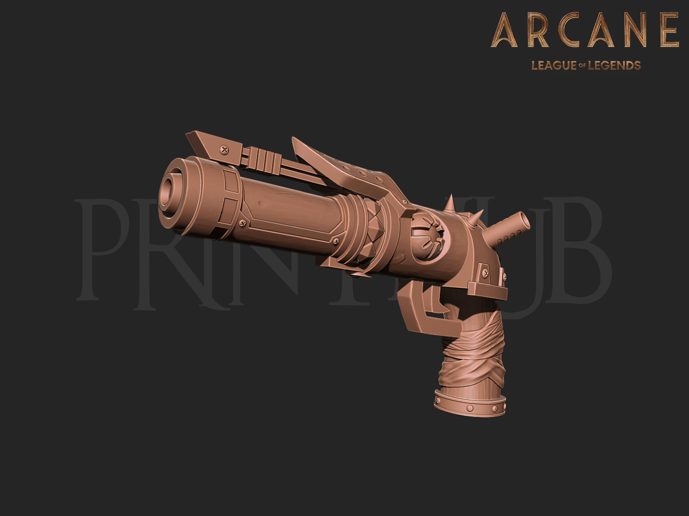 Jinx Zapper blaster from Arcane Season 2 League of Legends for cosplay 3D Print Model .c4d .max .obj .3ds .fbx .stl .blend 