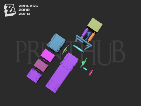 Zenless Zone Zero Ben bigger W-Engine Big Cylinder for cosplay 3D प्रिंट मॉडल