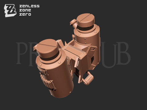 Burnice white Flamethrower Tank - Zenless zone zero cosplay 3D-Druckmodell