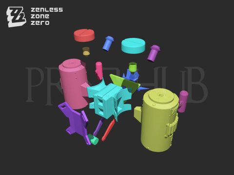 Burnice white Flamethrower Tank - Zenless zone zero cosplay 3D-Druckmodell