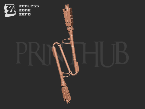 Zenless zone zero Qingyi three section staff for cosplay 3D 打印模型