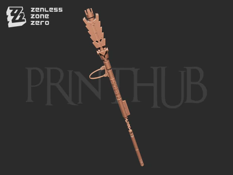 Zenless zone zero Qingyi three section staff for cosplay 3D Print Model