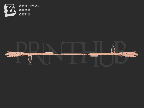 Zenless zone zero Qingyi three section staff for cosplay 3D 打印模型