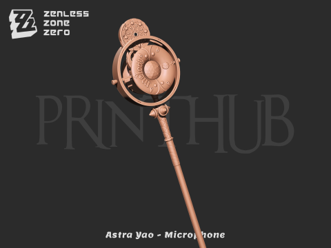 Astra Yao Microphone Staff From Zenless Zone Zero cosplay 3D Принт Модель