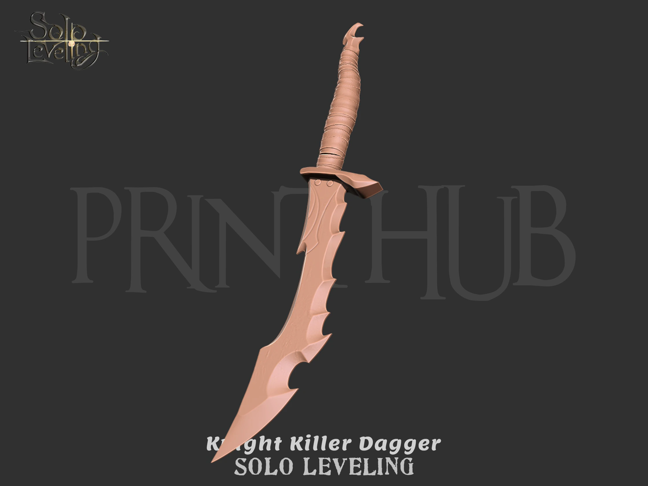 Solo Leveling - Knight Killer Dagger Cosplay 3D Print Model .c4d .max .obj .3ds .fbx .stl .blend