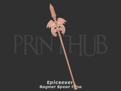 Epicseven Luna Ragnar Spear for cosplay 3D Принт Модель