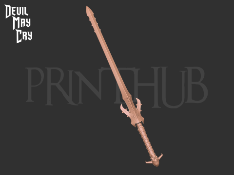 Baul Sword from devil may cry anime 2007 for cosplay stl 3D 프린트 모델