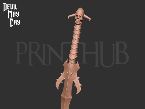 Baul Sword from devil may cry anime 2007 for cosplay stl 3D 프린트 모델