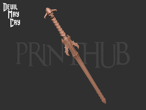 Baul Sword from devil may cry anime 2007 for cosplay stl 3D 프린트 모델
