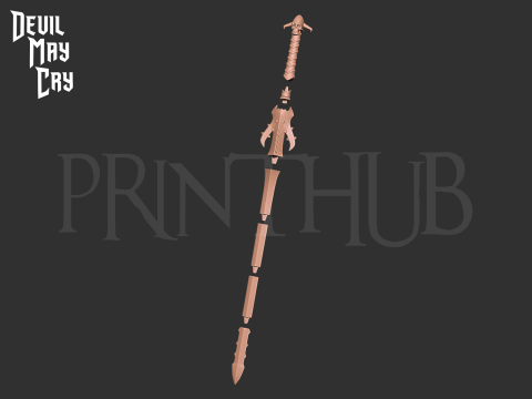 Baul Sword from devil may cry anime 2007 for cosplay stl 3D 프린트 모델
