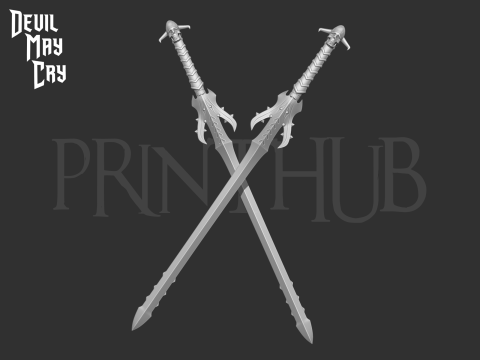 Baul Sword from devil may cry anime 2007 for cosplay stl 3D 프린트 모델