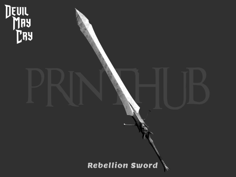 Rebellion Dante Sword from Devil May Cry anime for cosplay stl Model do druku 3D