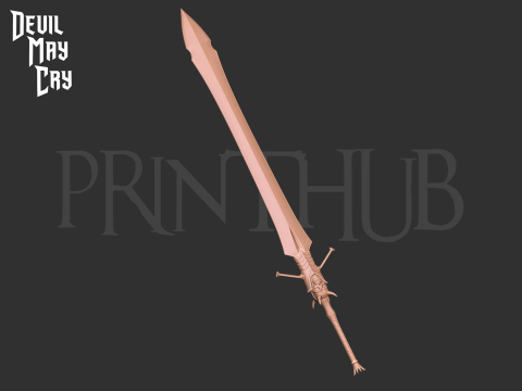Rebellion Dante Sword from Devil May Cry anime for cosplay stl Model Cetak 3D