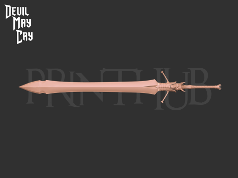 Rebellion Dante Sword from Devil May Cry anime for cosplay stl Model Cetak 3D
