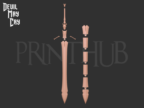 Rebellion Dante Sword from Devil May Cry anime for cosplay stl Model Cetak 3D