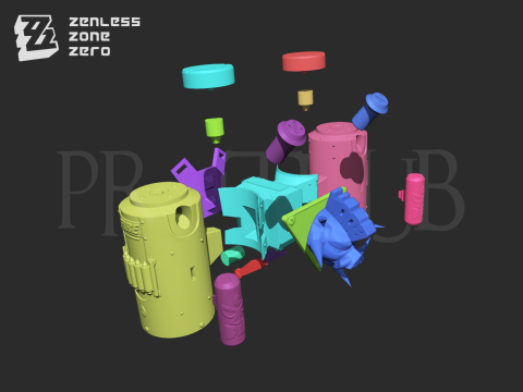 Burnice White Weapon Pack - Zenless Zone Zero for cosplay stl 3D Print Model