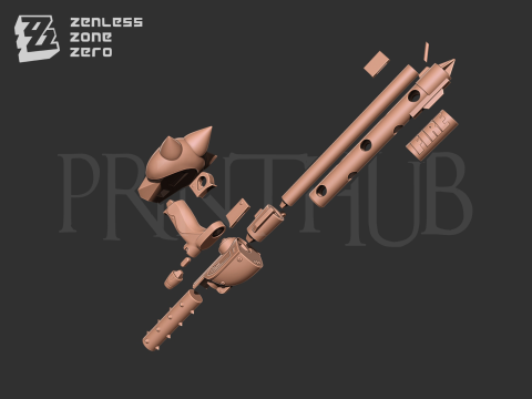 Burnice White Weapon Pack - Zenless Zone Zero for cosplay stl 3D Print Model