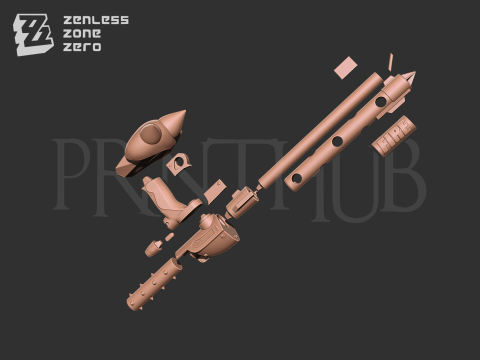 Burnice White Weapon Pack - Zenless Zone Zero for cosplay stl 3D Print Model