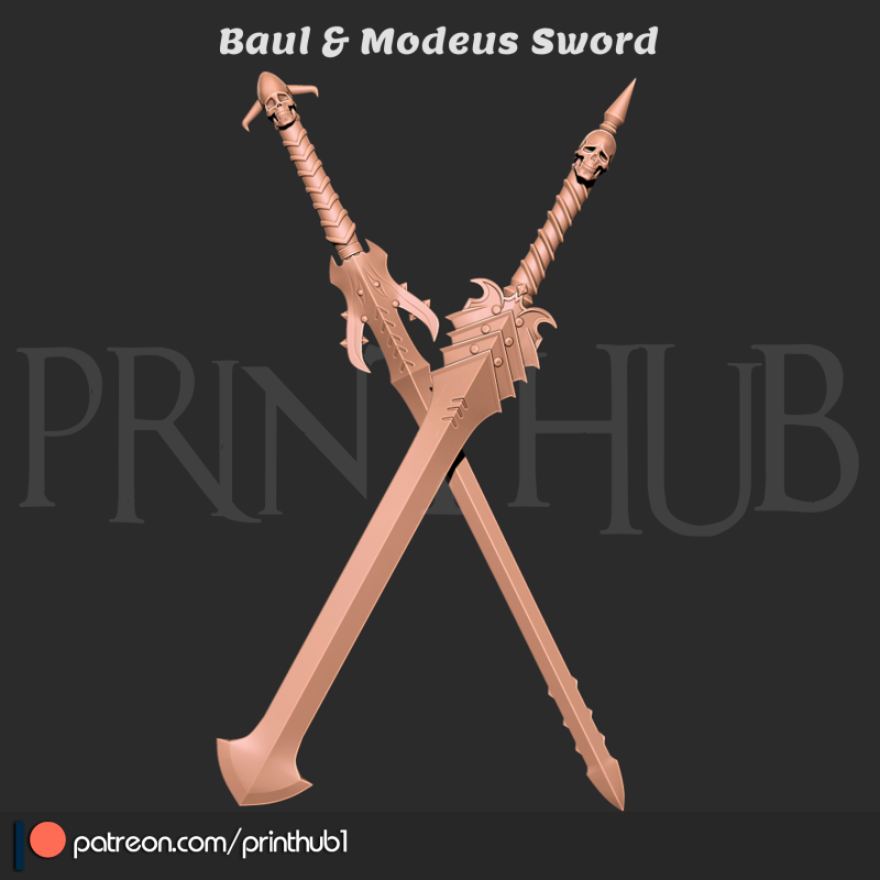 Baul Modeus swords from devil may cry 2007 for cosplay stl Model Cetak 3D .c4d .max .obj .3ds .fbx .stl .blend