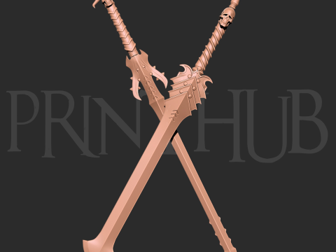 Baul Modeus swords from devil may cry 2007 for cosplay stl Model Cetak 3D