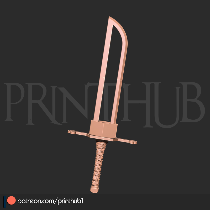 Tiburon Harribel sword from Bleach for 3d print cosplay stl 3D 打印模型 .c4d .max .obj .3ds .fbx .stl .blend